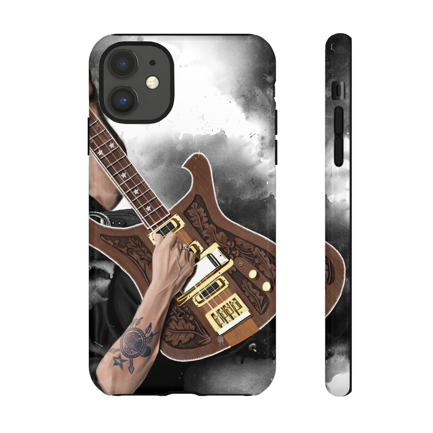 Lemmy's Bass Guitar Art On Tough Phone Cases