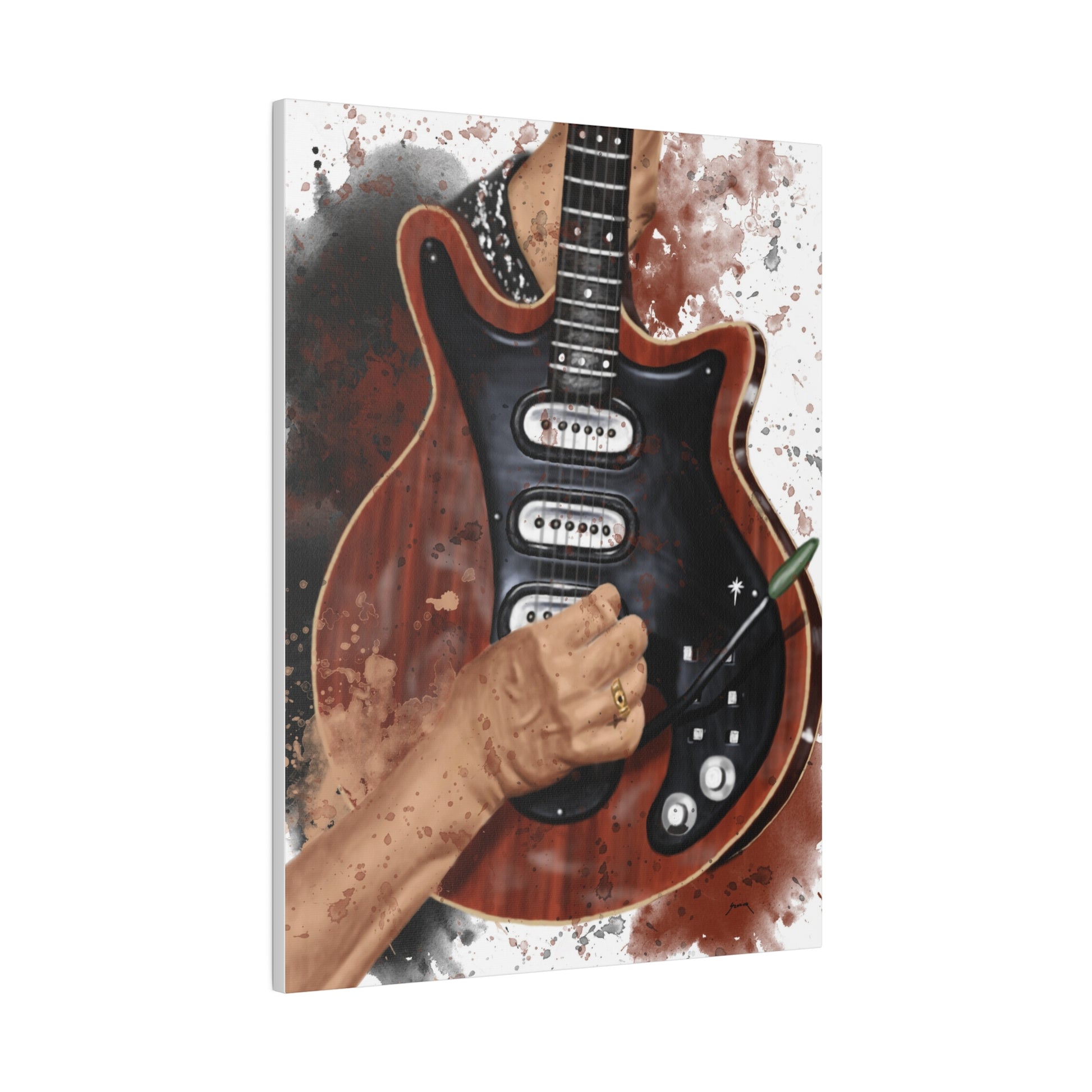 Digital painting of Brian's electric guitar printed on canvas