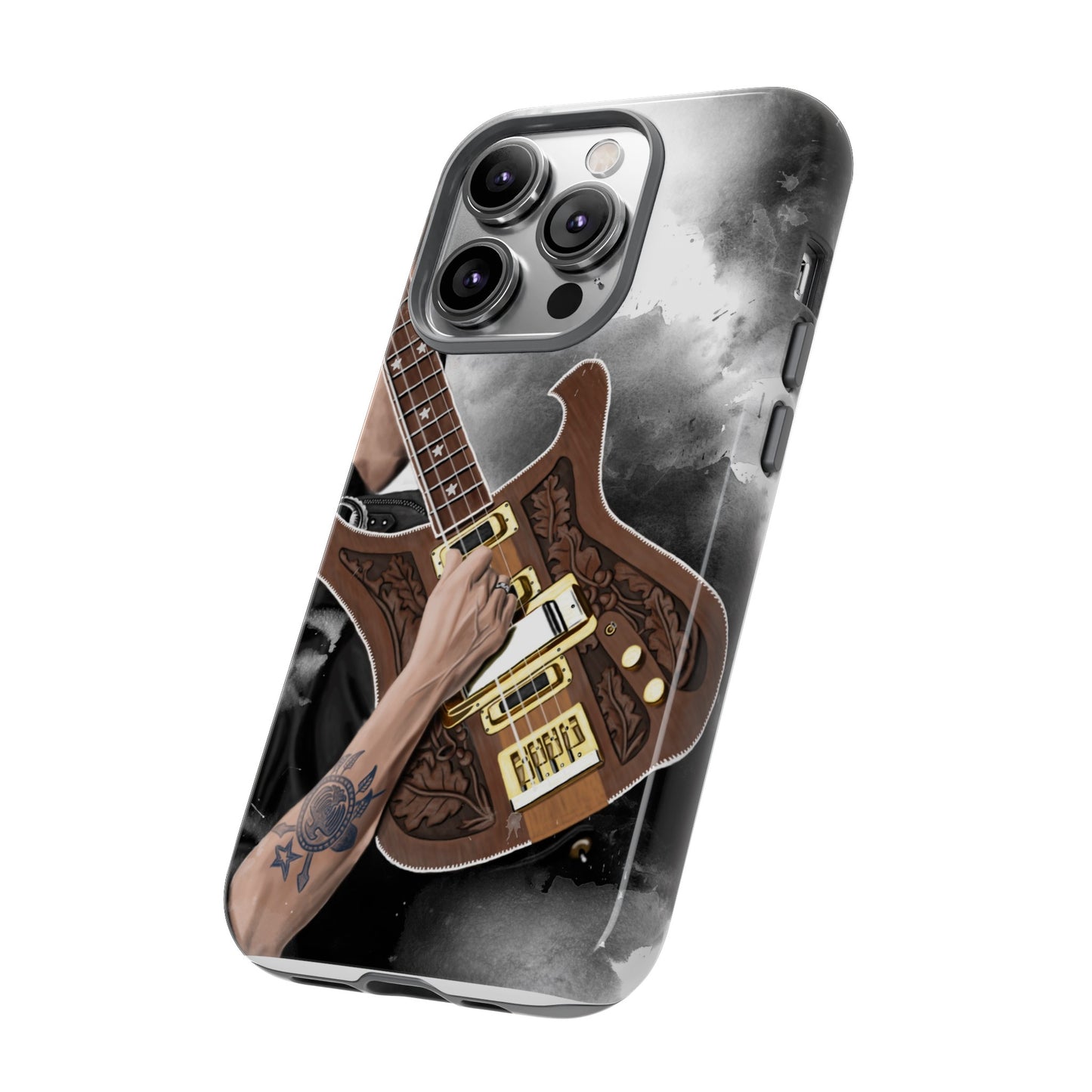 Lemmy's Bass Guitar Art On Tough Phone Cases