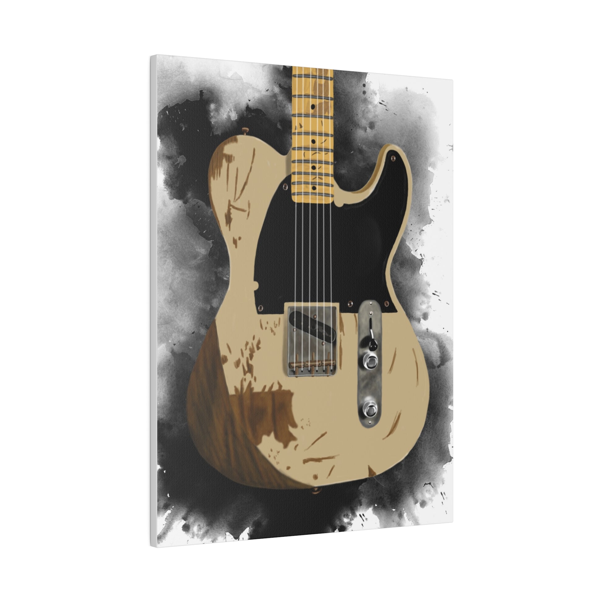 Digital painting of Jeff's electric guitar printed on canvas