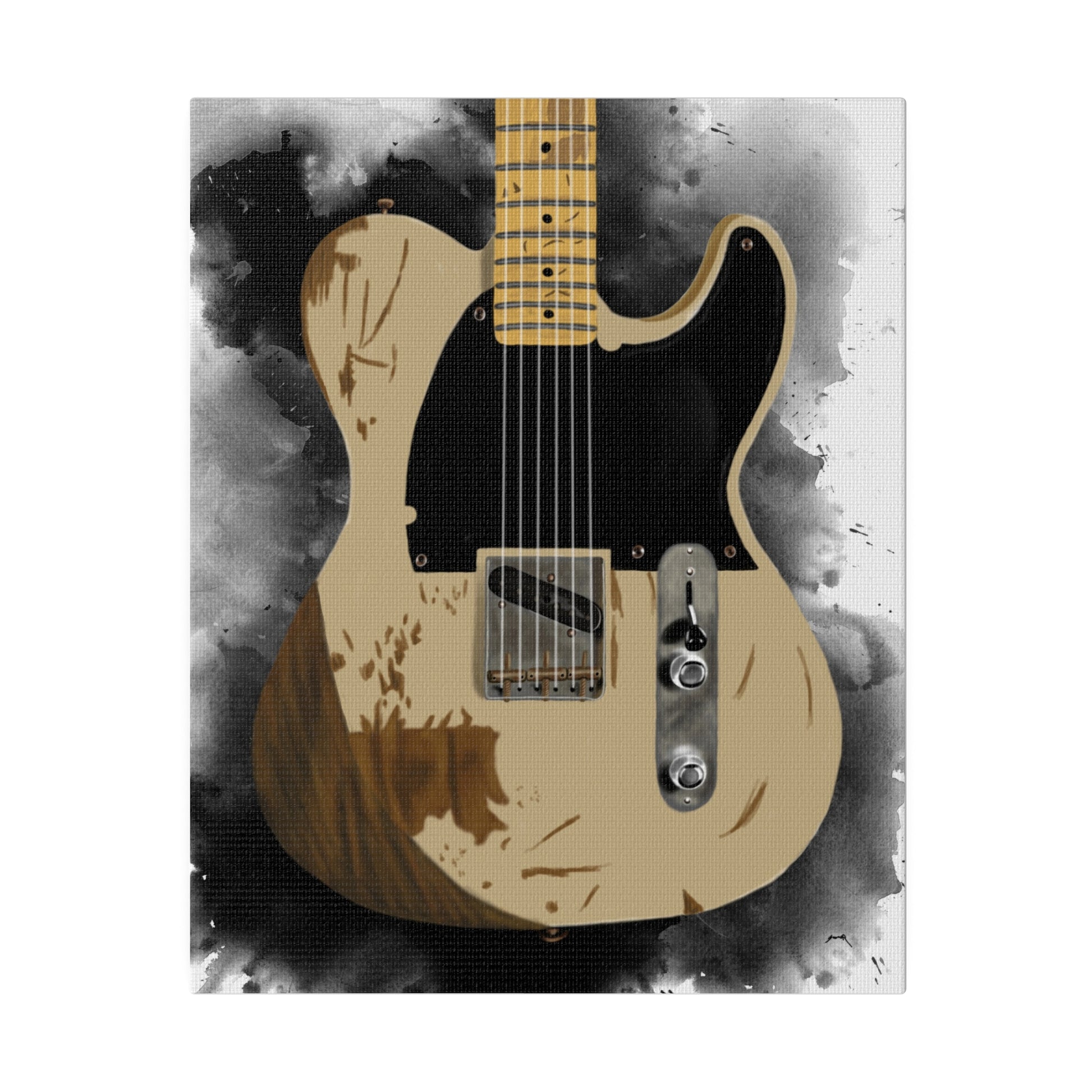 Digital painting of Jeff's electric guitar printed on canvas