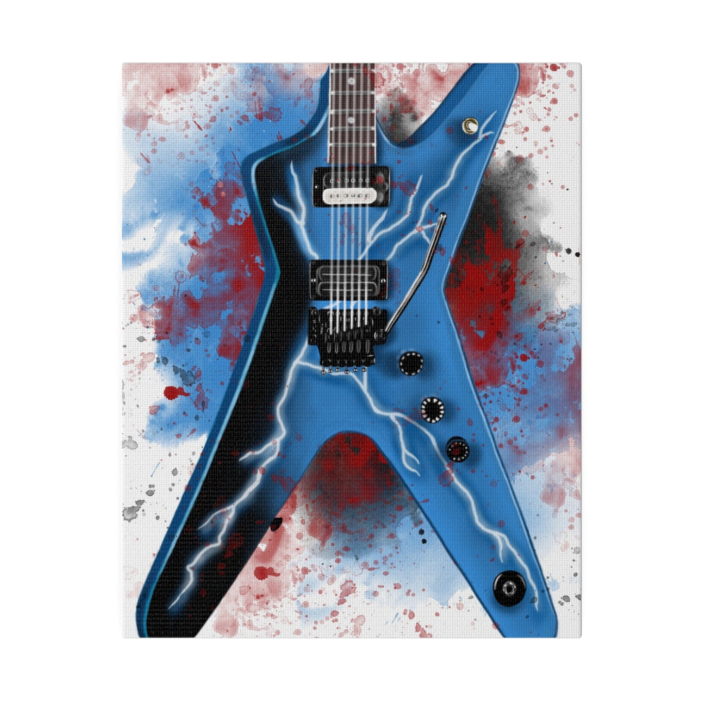 Digital painting of Dime's electric guitar printed on canvas