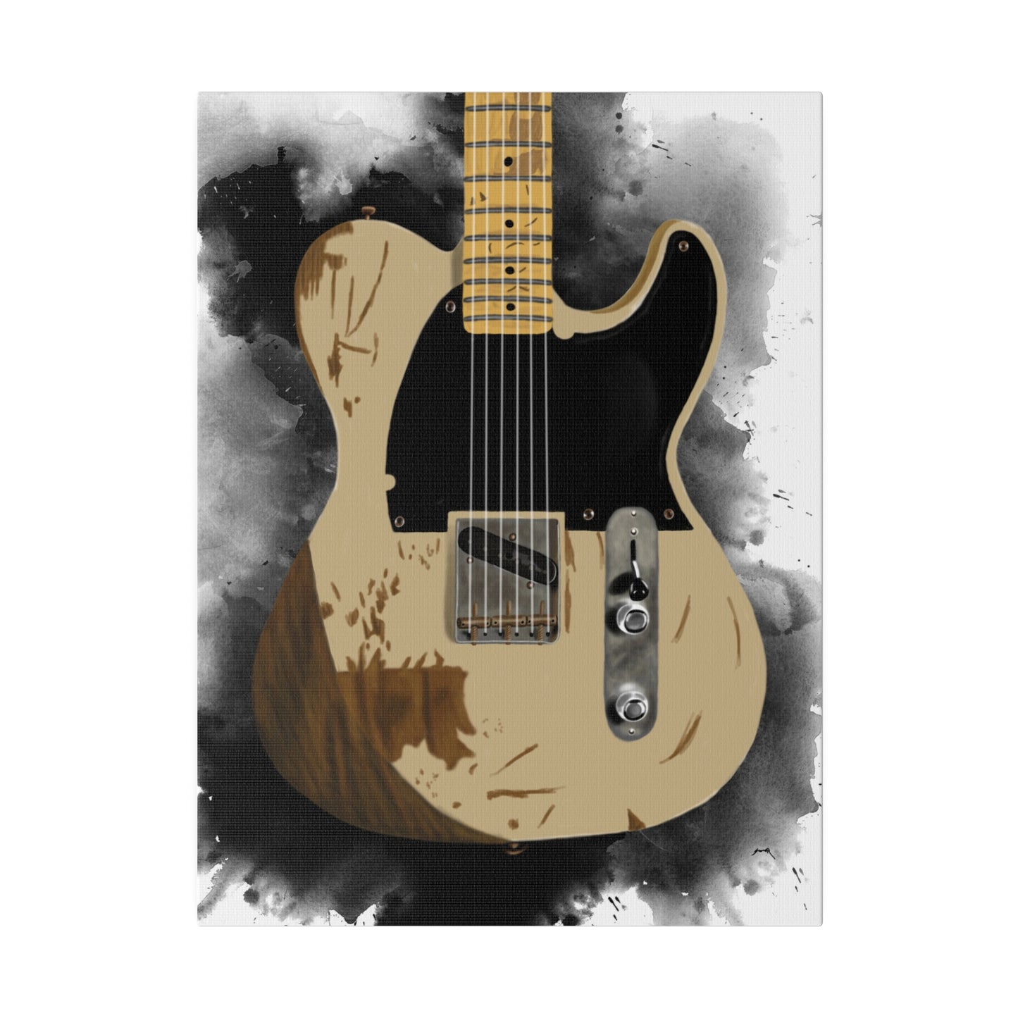 Digital painting of Jeff's electric guitar printed on canvas