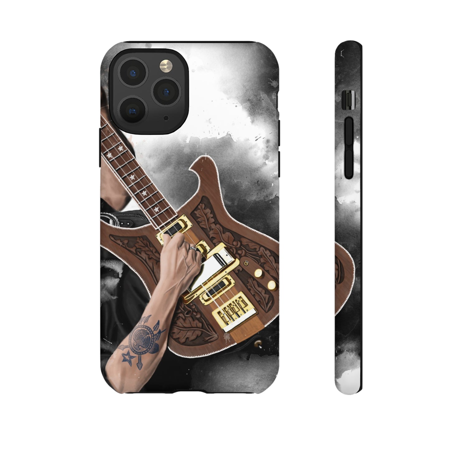 Lemmy's Bass Guitar Art On Tough Phone Cases