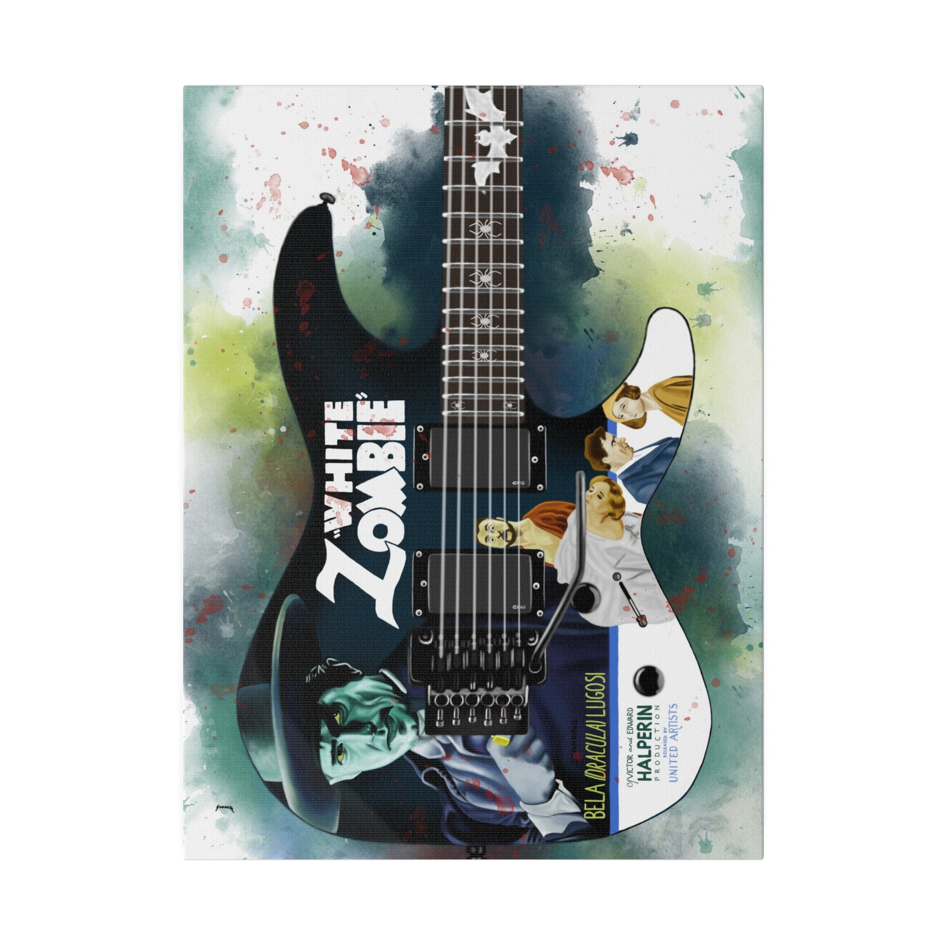 Digital painting of Kirk's electric guitar printed on canvas