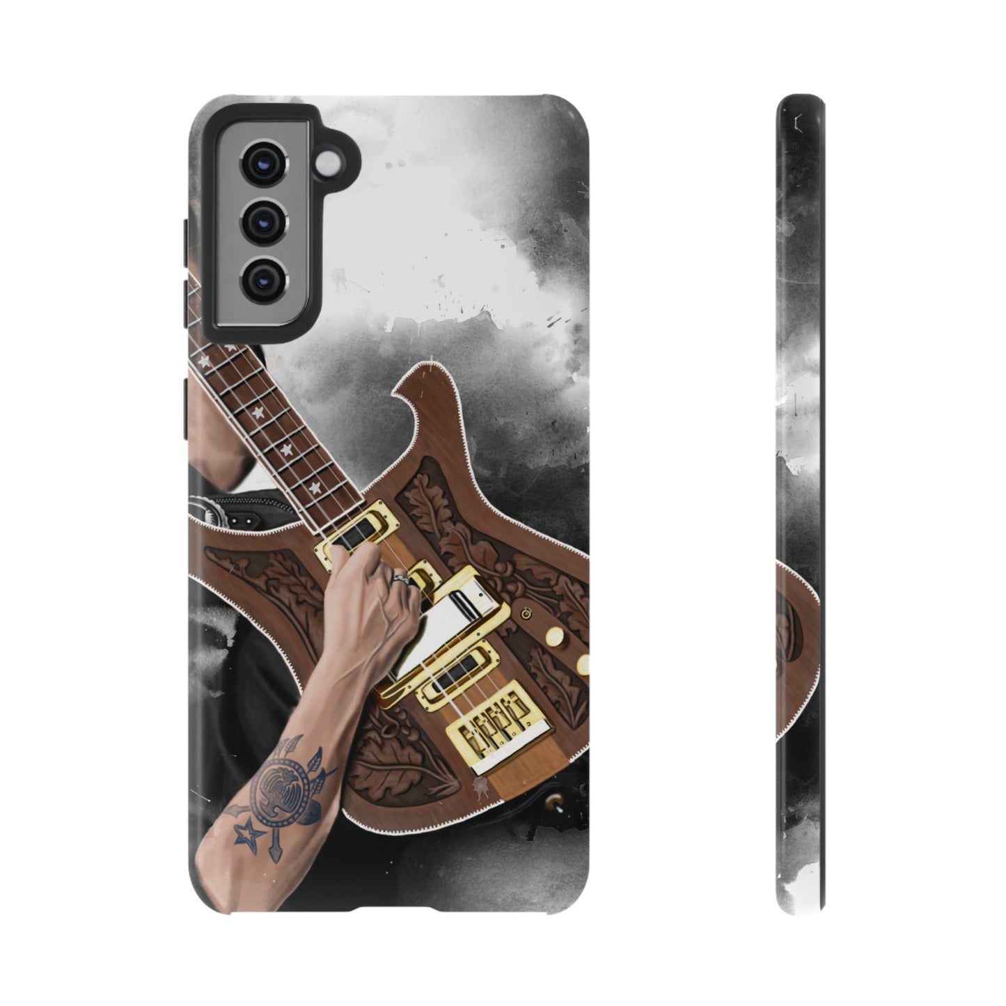 Lemmy's Bass Guitar Art On Tough Phone Cases