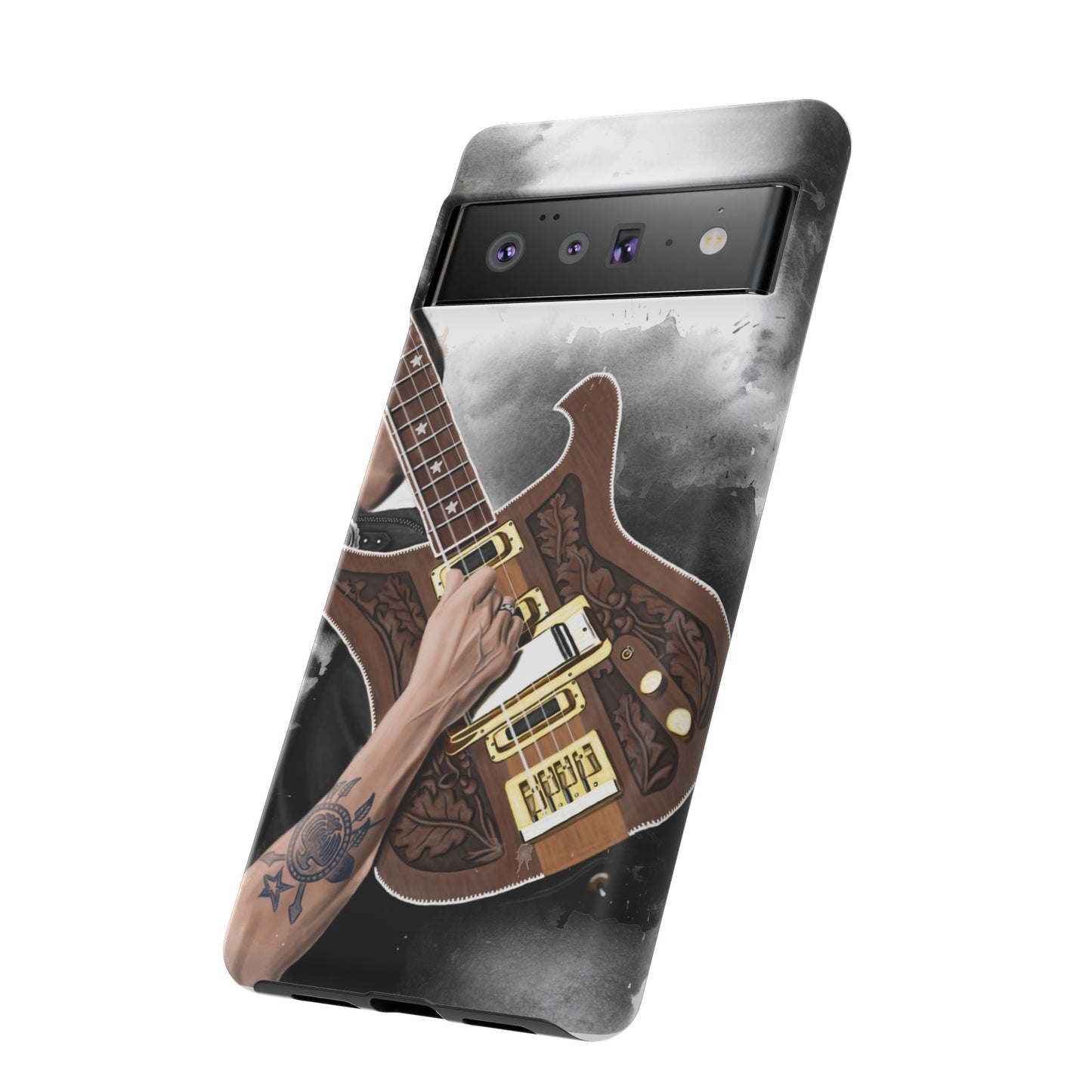 Lemmy's Bass Guitar Art On Tough Phone Cases