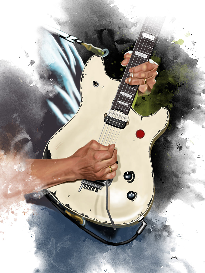 digital painting of an electric guitar